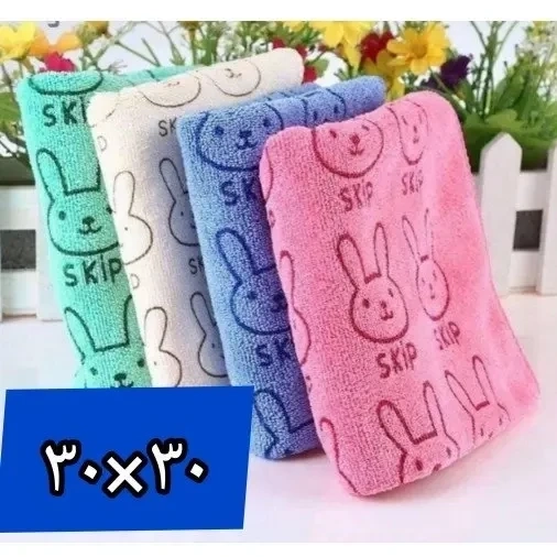 دستمال آشپزخانه مدل خرگوش 30 × 30 سانتی حوله دستی میکروفایبر حوله ای دستمال تنظیف نانو جادویی نظافت کارواش خرگوشی