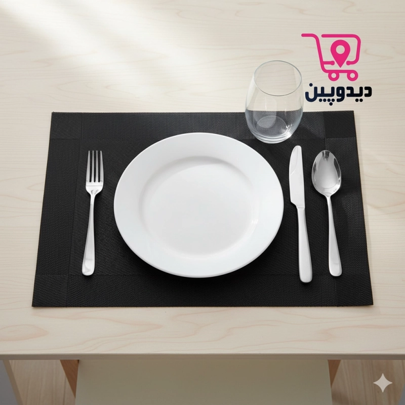 زیربشقابی مت رستورانی مدرن جدید مدل tq-001 تک عددی رنگ مشکی