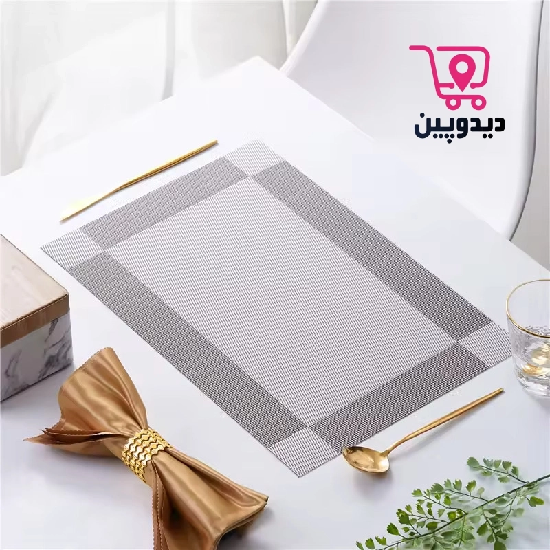 زیربشقابی مت رستورانی مدرن جدید مدل tq-001 تک عددی رنگ طوسی