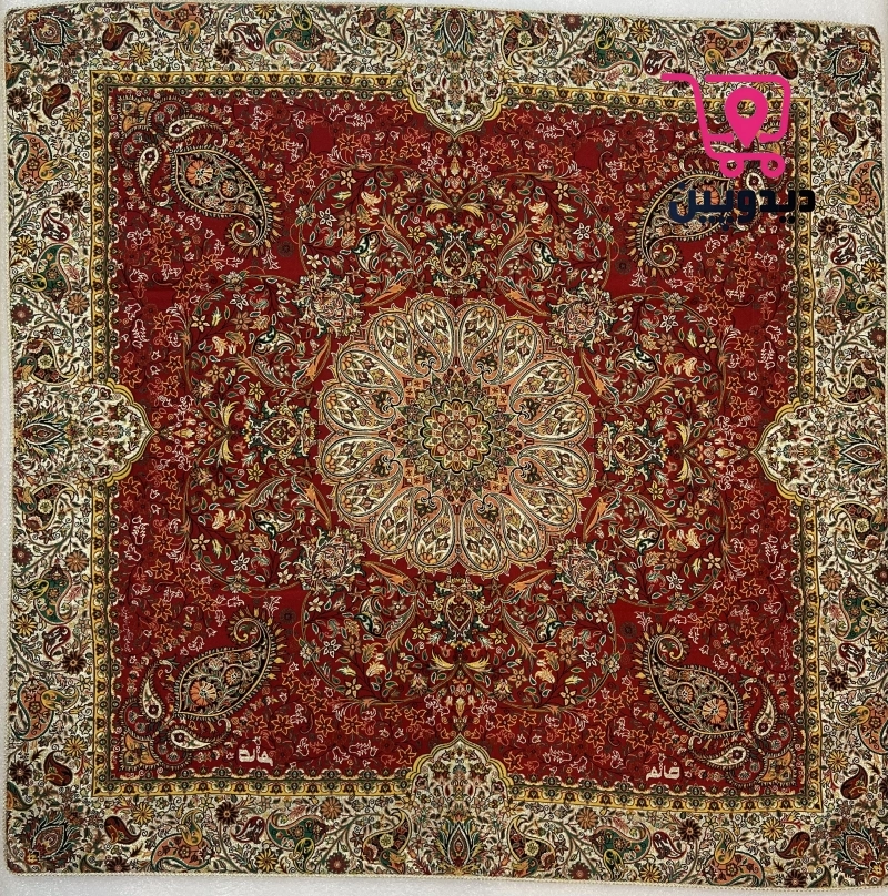 رومیزی ترمه 1×1 متر طرح سنتی رنگ قرمز