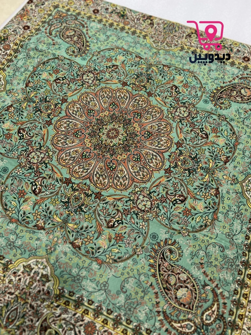 رومیزی ترمه 1×1 متر طرح سنتی رنگ سبز