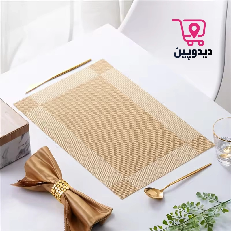 زیربشقابی مت رستورانی مدرن جدید مدل tq-001 تک عددی رنگ طلایی