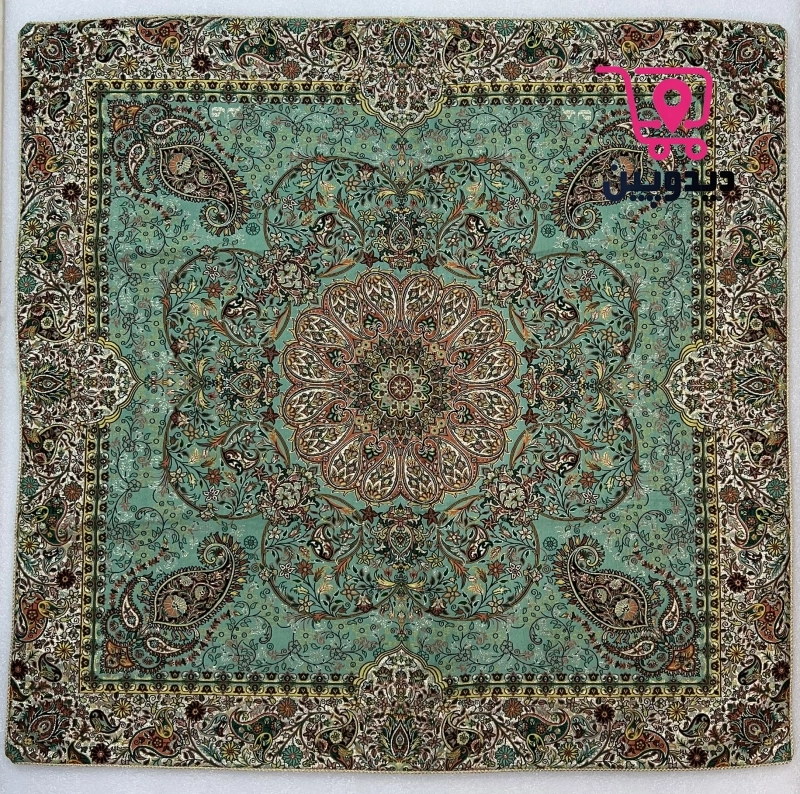 رومیزی ترمه 1×1 متر طرح سنتی رنگ سبز