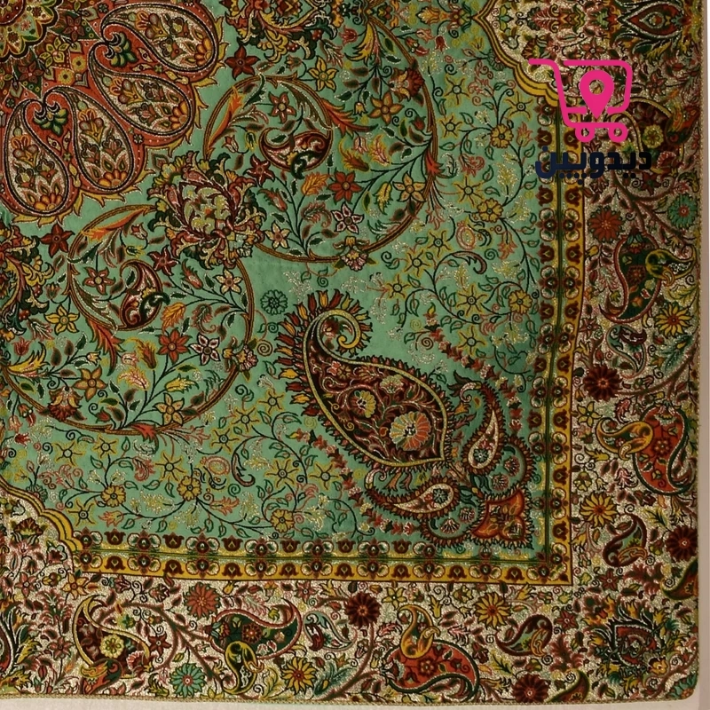 رومیزی ترمه یک در یک متر طرح سنتی رنگ سبز