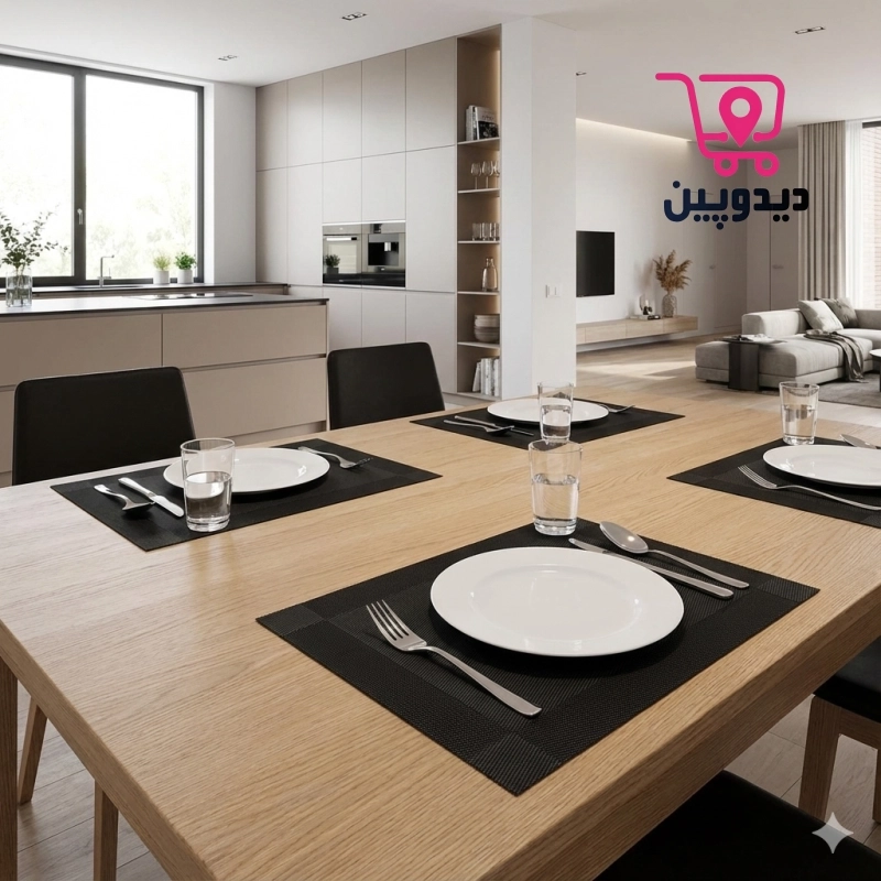 زیربشقابی مت رستورانی مدرن جدید مدل tq-001 تک عددی رنگ مشکی
