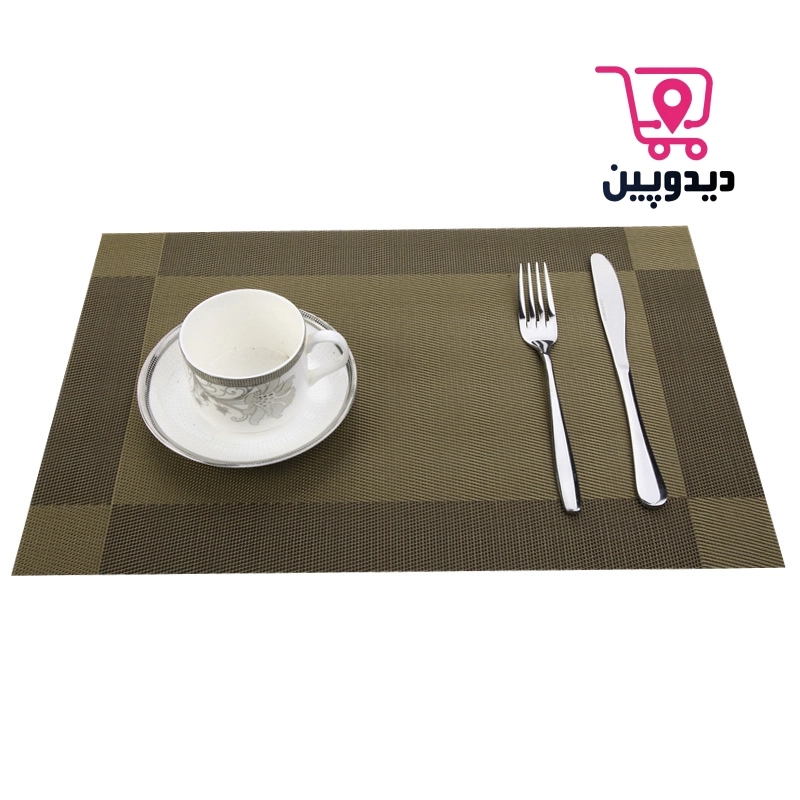 زیربشقابی مت رستورانی مدرن جدید مدل tq-001 تک عددی رنگ زیتونی