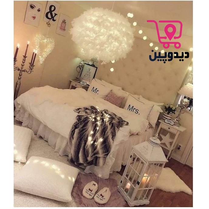 لوستر پر مدرن چراغ آویز پر