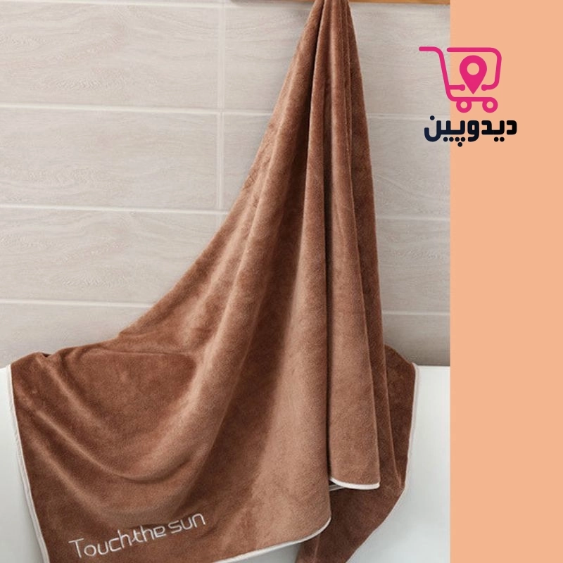 حوله استخری میکروفایبر مدل دورنوار دار ابعاد 140 در 70