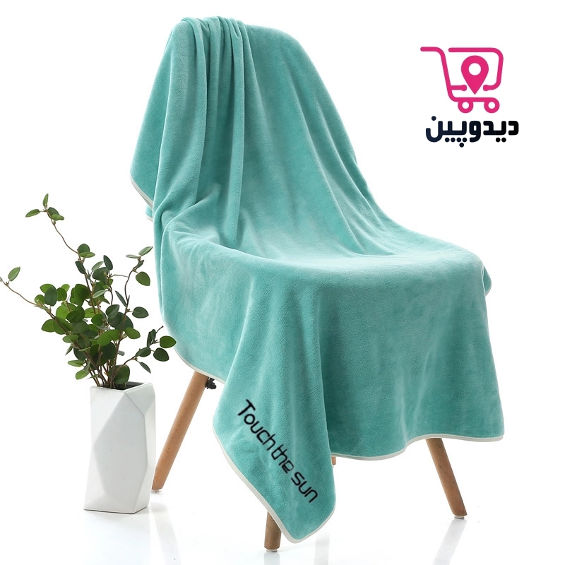 حوله استخری میکروفایبر مدل دورنوار دار ابعاد 140 در 70