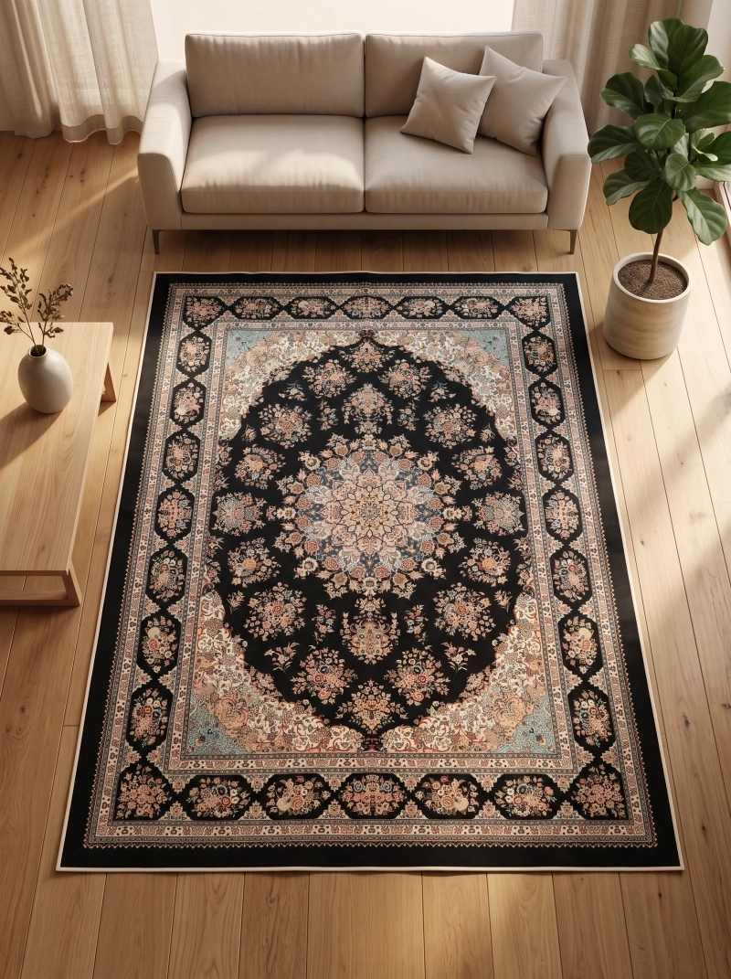 رومیزی 6 نفره ابعاد 155 در 200 طرح چاپی برند رضوانی کد 3002