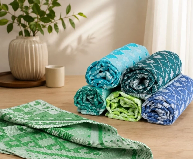 دستمال دو عددی طرح رنگی ابعاد 50 در 50 برند رضوانی