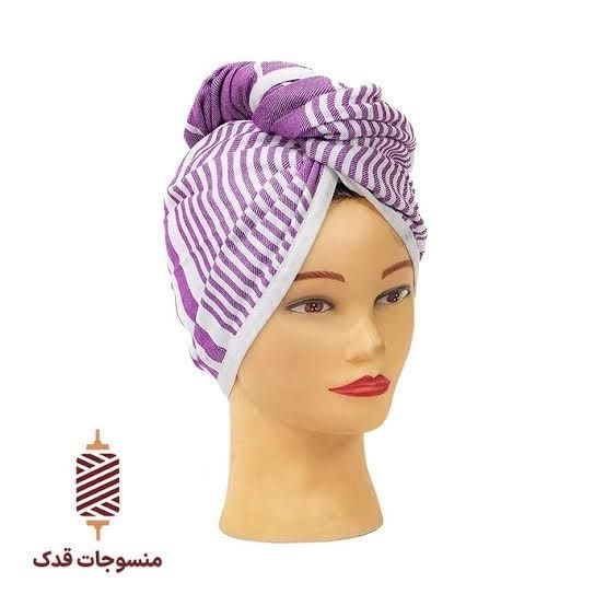 حوله سر هندی پاپیون دار دو لایه صد در صد نخ برند قدک