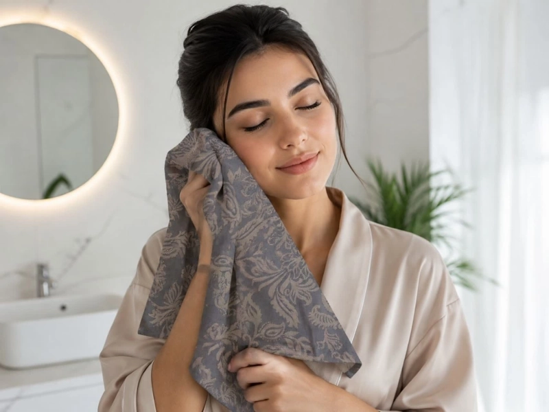 دستمال دو عددی طرح موکا ابعاد 50 در 70 برند رضوانی